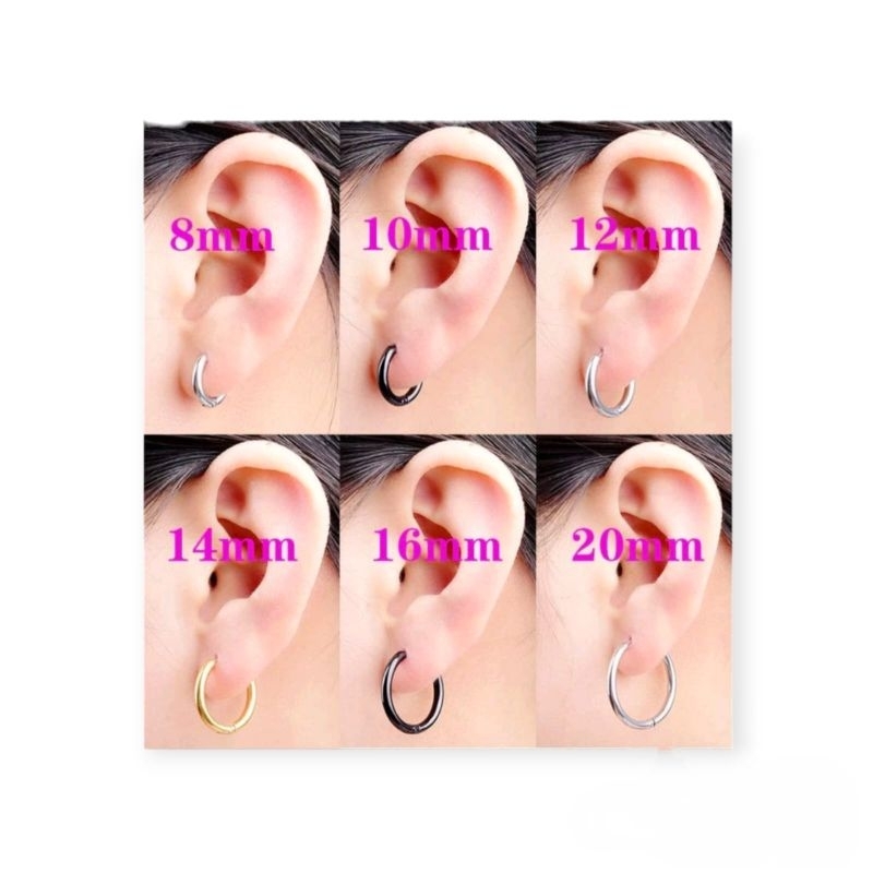 Jual Sepasang Anting Ring Engsel Titanium Hoops Anti Karat | Shopee ...