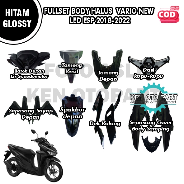 Jual Full Sepaket Bodi Body Halus Honda Vario LED ESP 2018 2022 Hitam