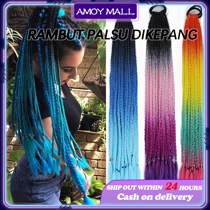Jual Rambut Sambung Kepang Extension Rambut Sintetis Model Kepang Jumbo ...