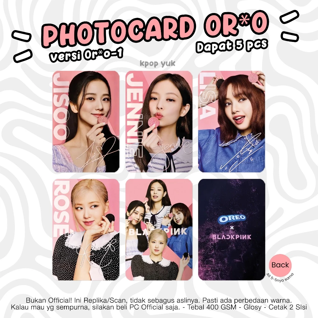 PHOTOCARD PC BLACKPINK OR*O UNOFFICIAL KPOP