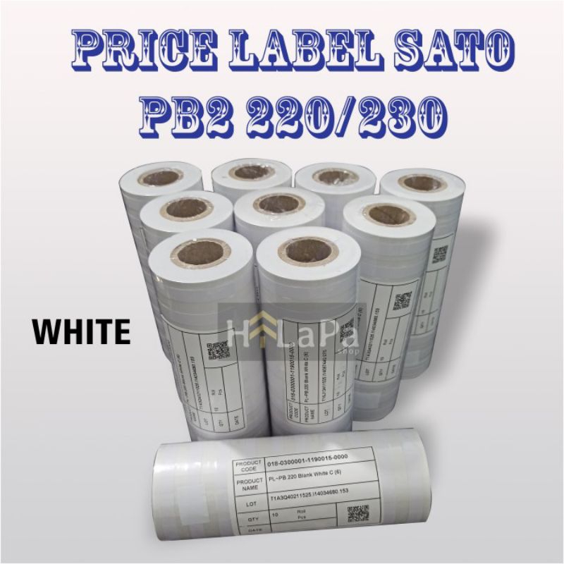 Jual Price Label SATO PB2 220/230 / Sticker Harga SATO ORIGINAL Putih ...