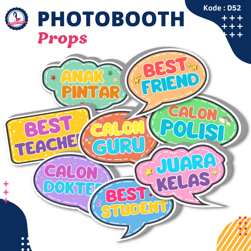 Jual Photobooth Props warna warni anak TK SD SMP / Photo booth props
