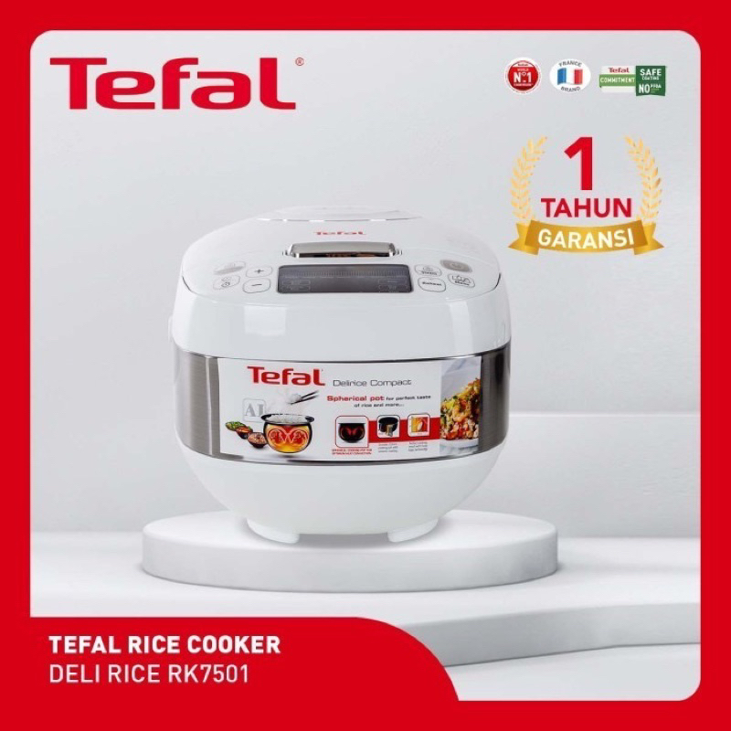 Jual Tefal Deli Rice RK7501 Rice Cooker 1L Compact Fuzzy Logic Shopee