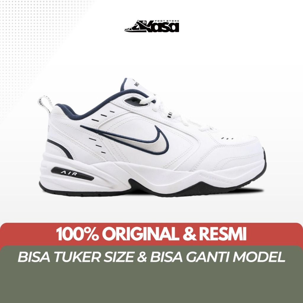 Sepatu Sneakers Pria Nike Air Monarch IV White Metallic Silver