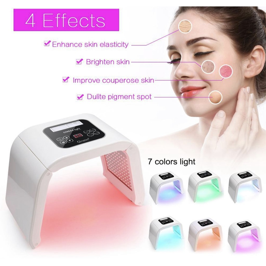 Jual COD Masker LED PDT Light Omega 7 Warna Lampu Spa Face Terapi Sinar ...