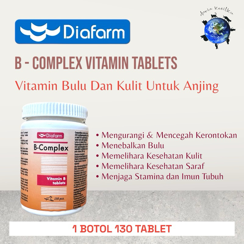 Jual Diafarm B-Complex Vitamin Tablets Untuk Kesehatan Kulit & Bulu ...