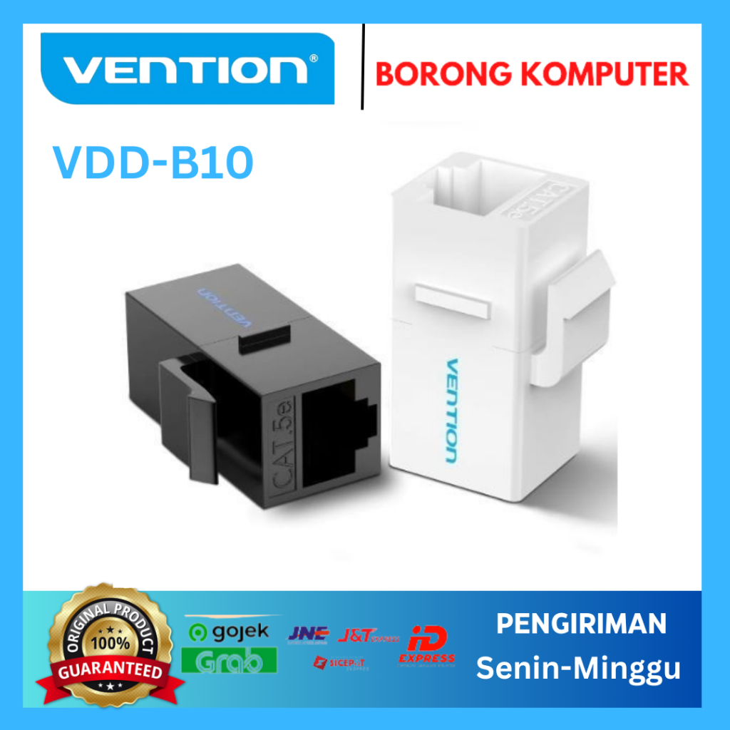 Jual Vention Barrel RJ45 Cat5E Coupler VDD-B10 Barel Female to Female 5 ...