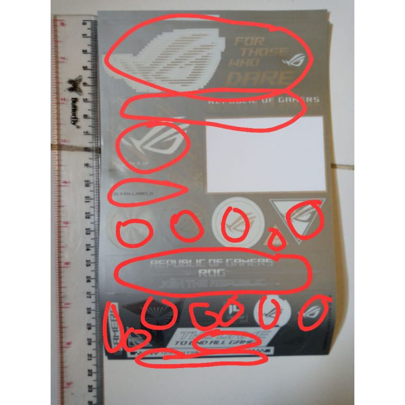 Jual Stiker Asus ROG REPUBLIC OF GAMERS 1 lembar isi 19 stiker ORI ...
