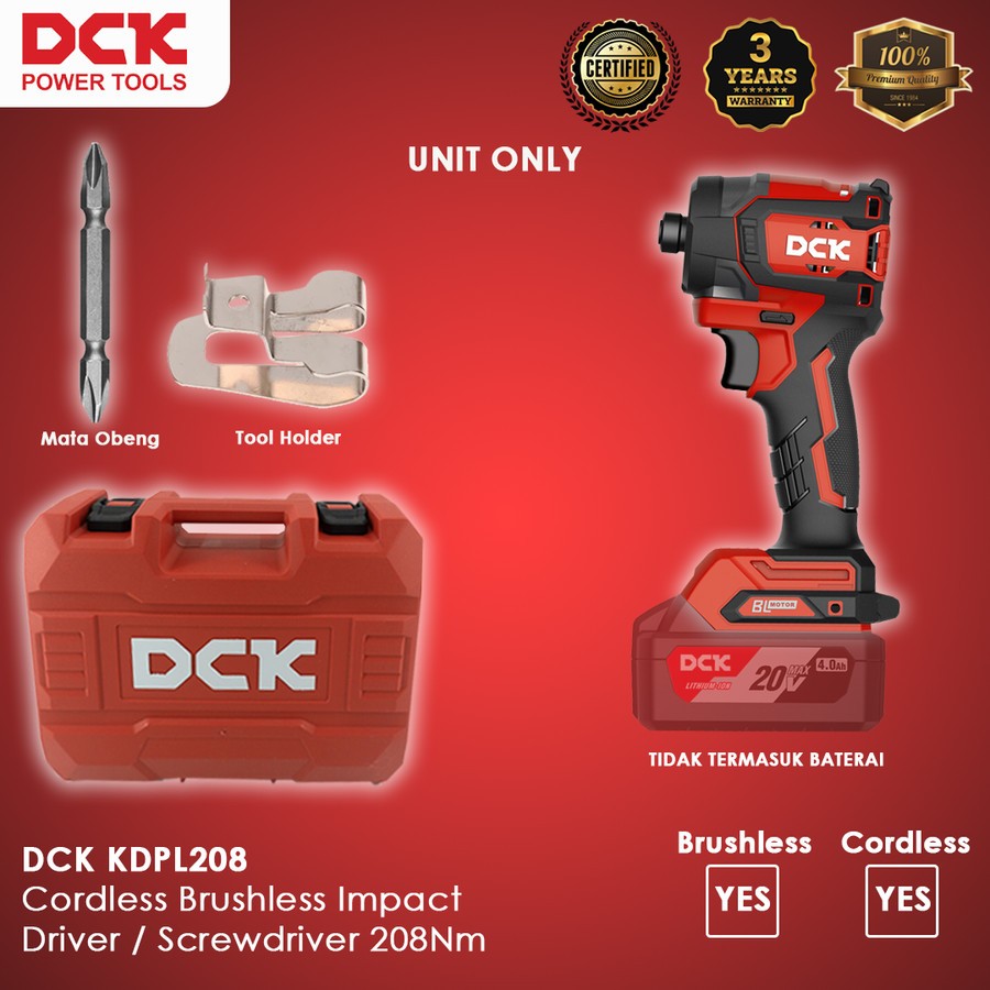 Jual Dck Kdpl Cordless Brushless Impact Driver Screwdriver Nm Shopee Indonesia