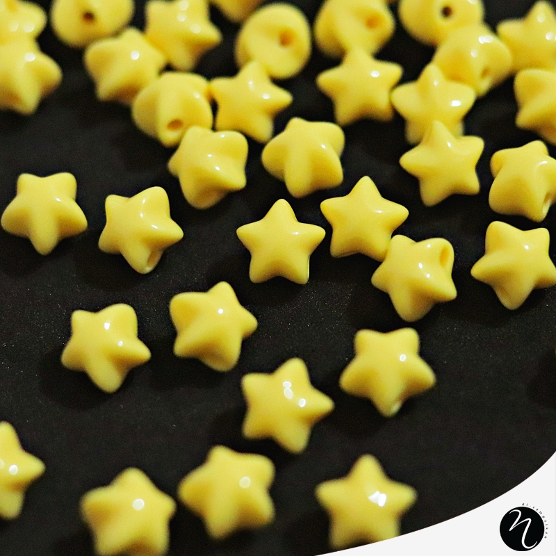 Jual Yellow Little Star Beads / Manik Bintang Kuning 10mm Per 20 Butir ...