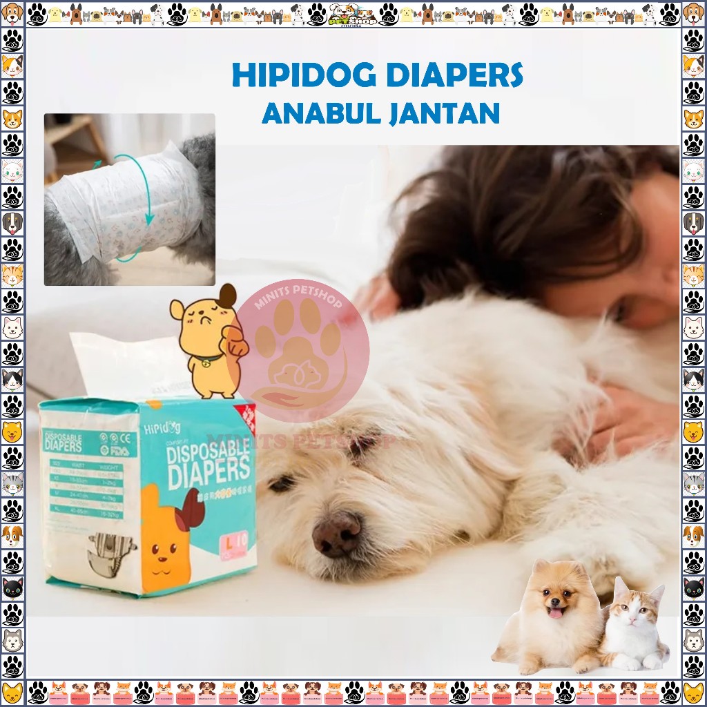 Jual Minits | Hipidog diapers male perpack, perbungkus diapers, popok ...