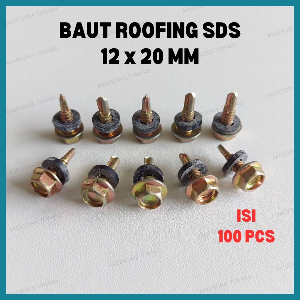 Jual Baut Roofing SDS 12x20 Isi 100 Pcs Baut Rangka Baja Ringan 12 x 20 ...