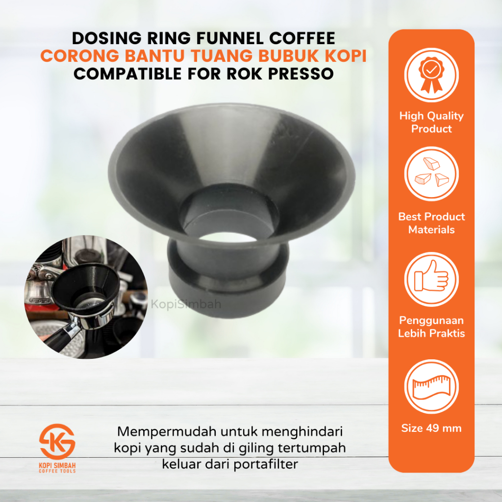 Jual Dosing Ring Coffee Funnel 49 mm Rok Presso Corong Tuang Bubuk Kopi ...
