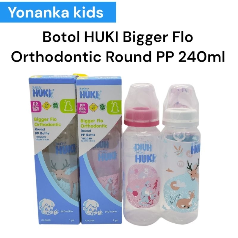 Jual Botol Susu HUKI Bigger Flo Orthodontic Round PP Bottle Bigger ...