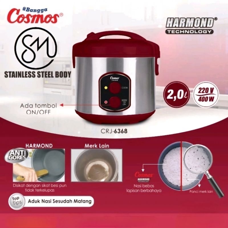 Jual Magic com Cosmos CRJ6368 Harmond Rice cooker CRJ6368 panci Anti