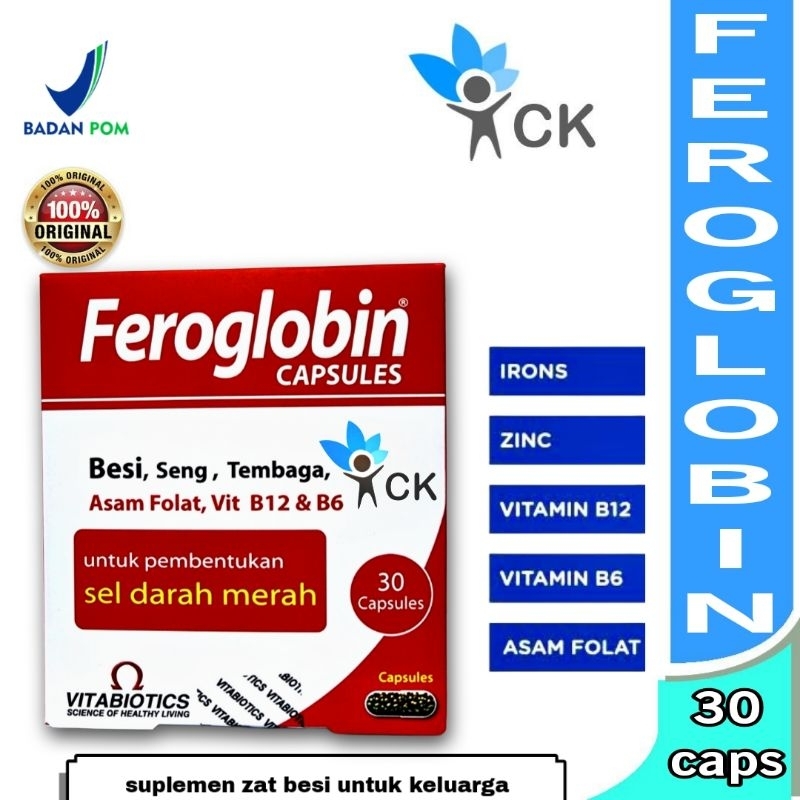 Jual VITABIOTICS - feroglobin kapsul box isi 30 - suplemen zat besi ...