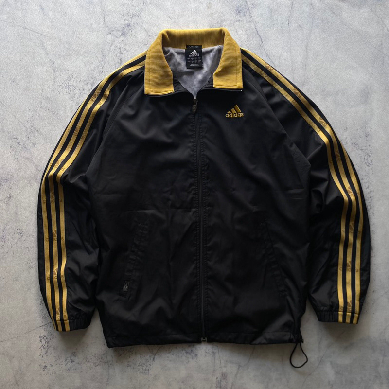 Adidas windbreaker gold sales