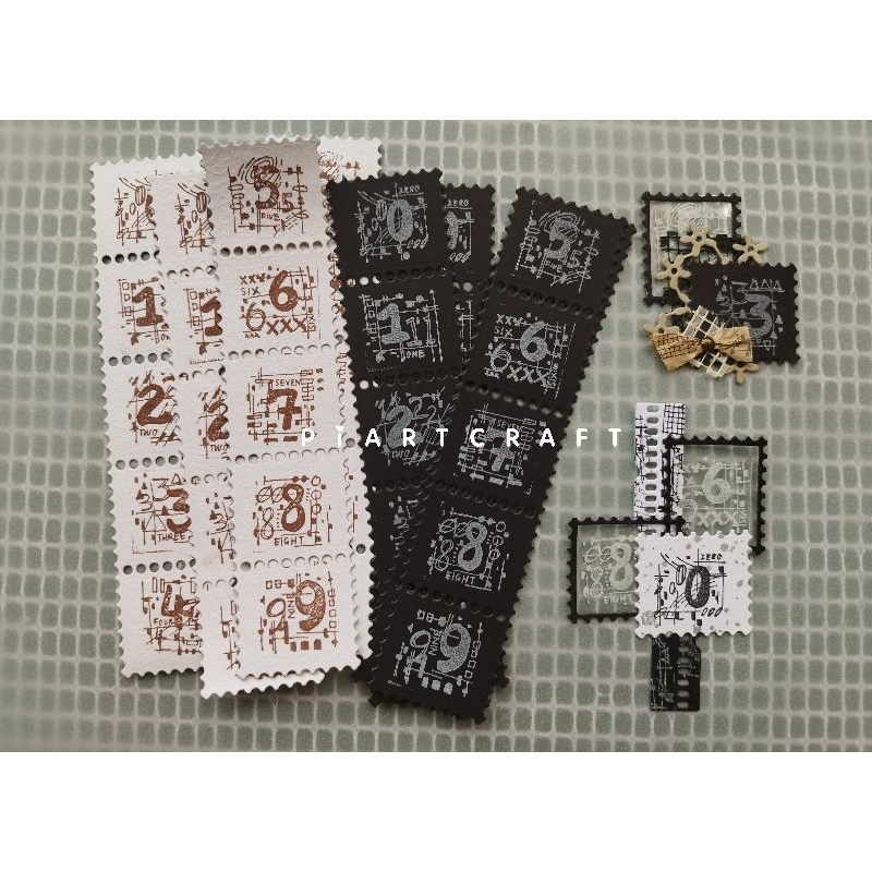 Jual PAPER PACK - NUMBER - untuk journal dan scrapbook - isi 4 strip ...