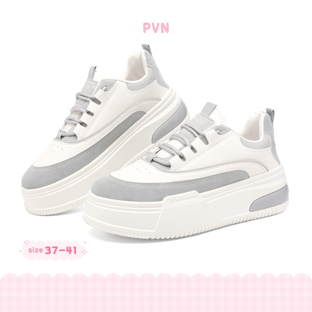 Jual Pvn Jeno Sepatu Sneakers Kets Tali Collection Sepatu Putih Wanita 438 Shopee Indonesia