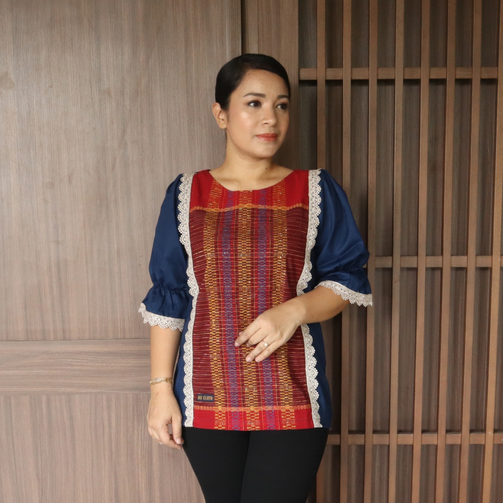 Jual Blouse / Atasan Tenun Ulos RAGIHOTANG ASLI (Biru) Model : Renda ...