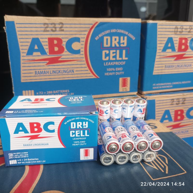 Jual Baterai ABC kecil Dry Cell AA / A2 Kuat dan Tahan Lama biasa buat ...