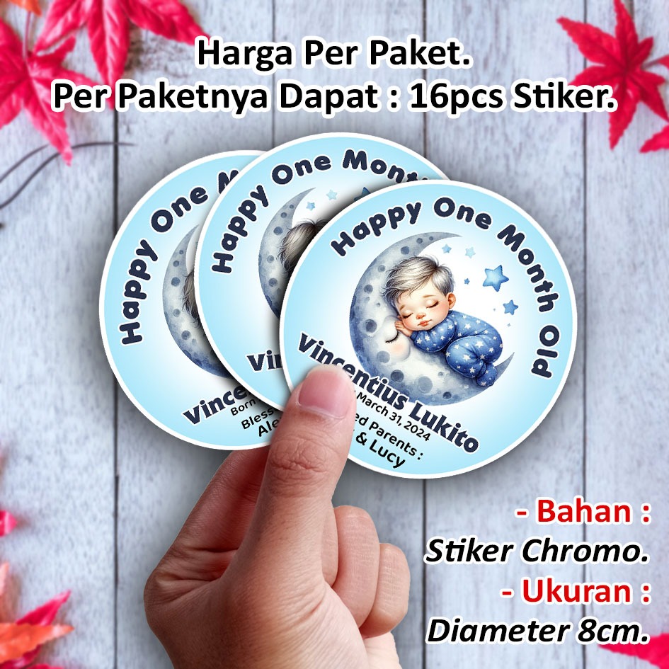 Jual STIKER KELAHIRAN BAYI ONE MONTH OLD BABY BOY BABY GIRL STICKER ...