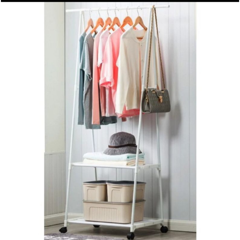 Jual stand hanger triangle/rak baju segitiga ada roda | Shopee Indonesia