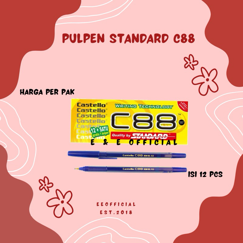 Jual PULPEN STANDARD C88 / PULPEN C88 CASTELLO HITAM / C88 BIRU ...