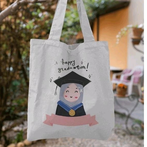 Jual Souvenir Wisuda Totebag Tas Blacu Printing Custom Graduation ...