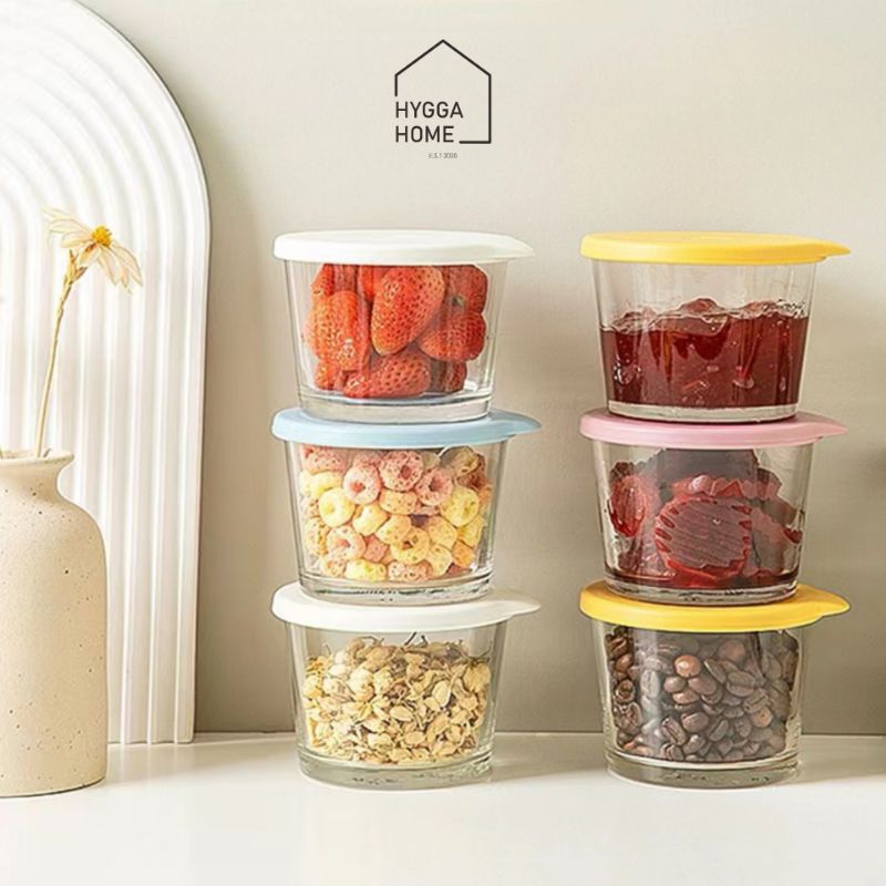 Jual Hygga Home RUMI Glass Food Container Tempat Penyimpanan Kaca Bulat ...