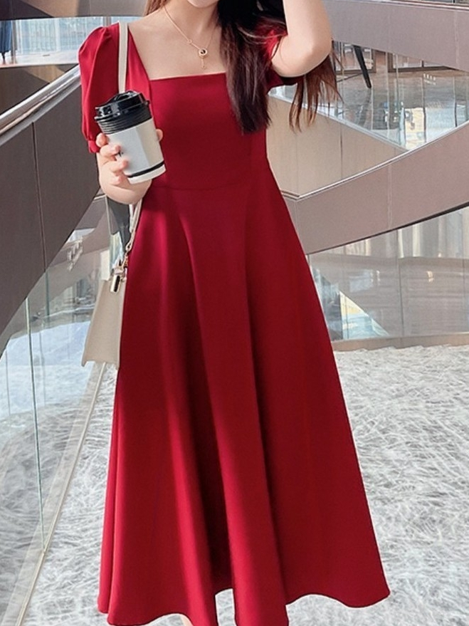 red dress merah vintage formal elegant korean style casual dress party  night club long dress bodycon natal jumbo wanita kekinian