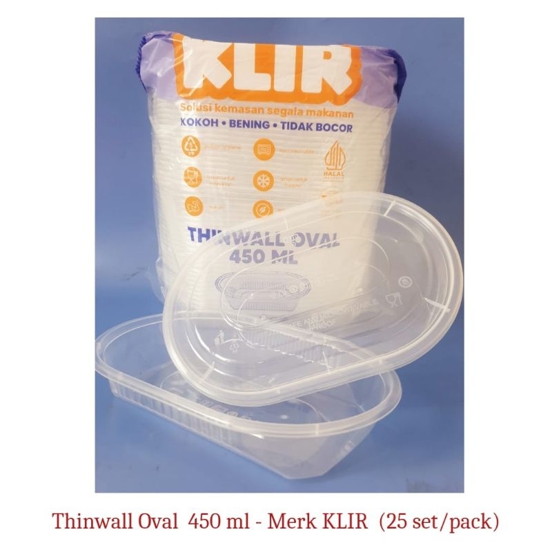 Jual Thinwall Oval Klir 450ml - 700ml / Tempat Makan Oval. Isi 25pcs ...