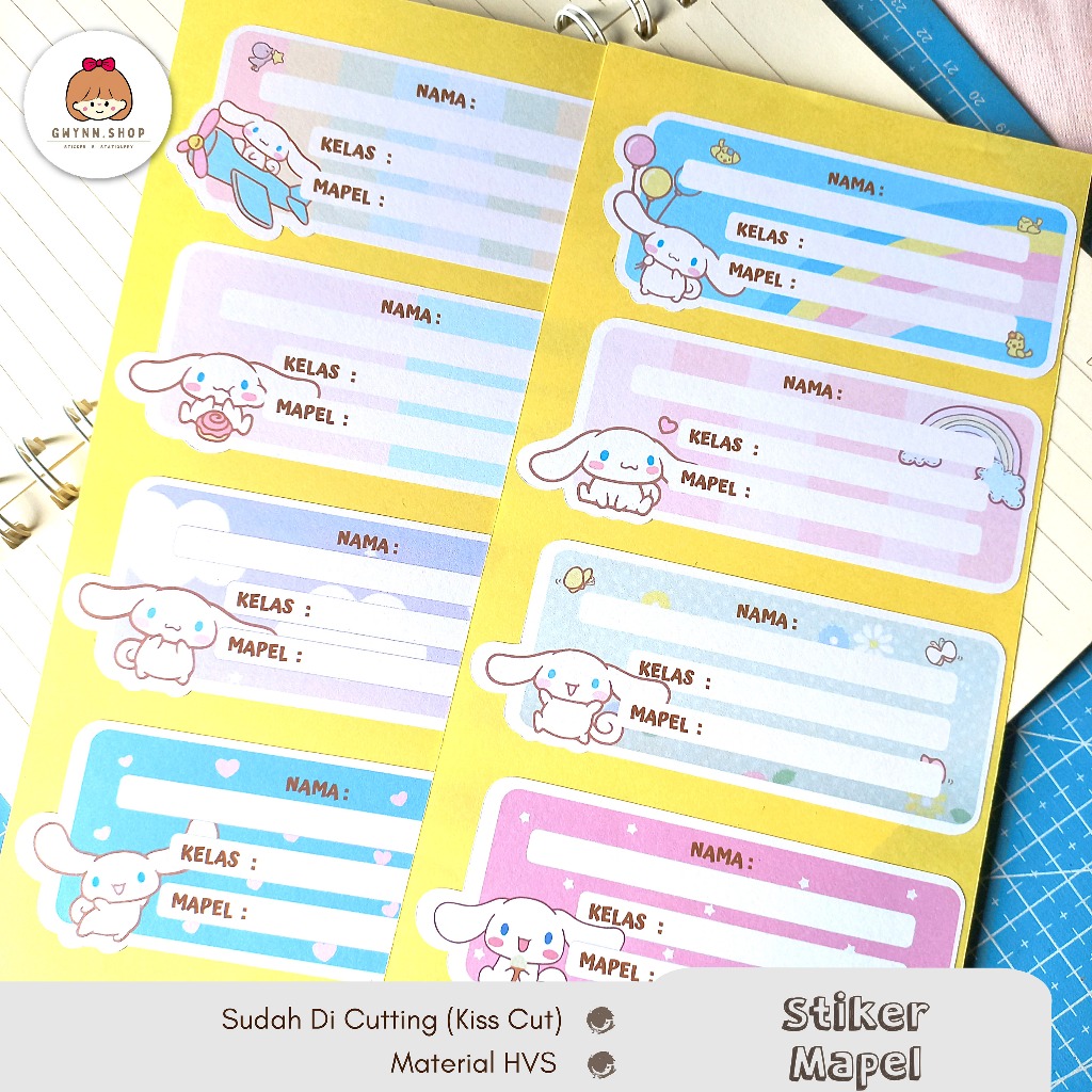 Jual Stiker Mapel Label Buku Mata Pelajaran Sekolah Cinnamoroll Shopee Indonesia