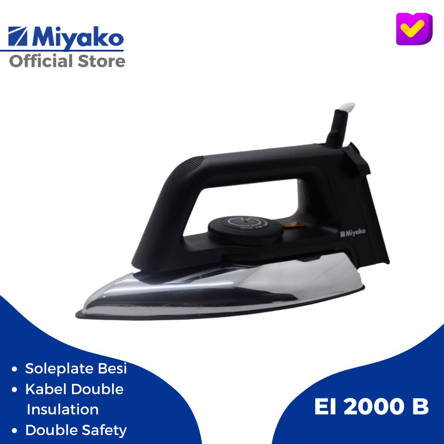 Jual MIYAKO Setrika Listrik EI 2000 B - Setrika Tapak Stainless ...