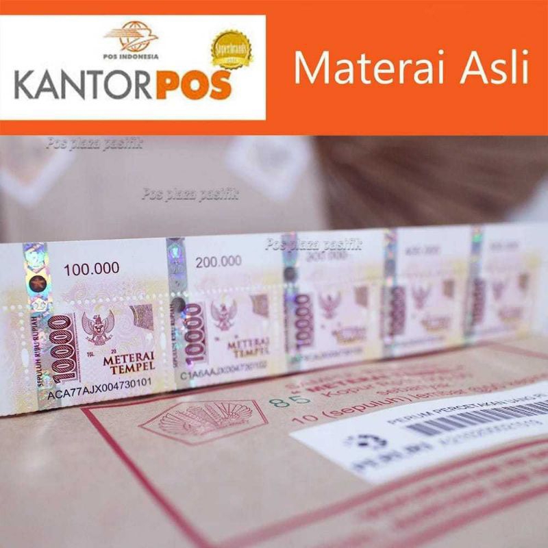 Jual Materai 10000 Asli Pos Indonesia Meterai Matrai Perangko 10 Pcs