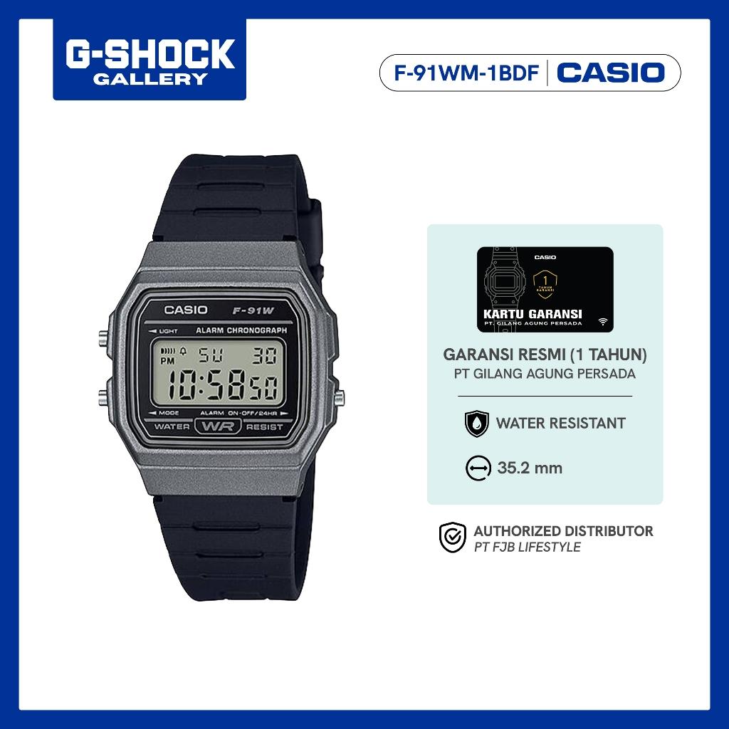 F-91WM-1BDF Casio Resin Case & Band GRAY Case Digital Quartz men's Wat