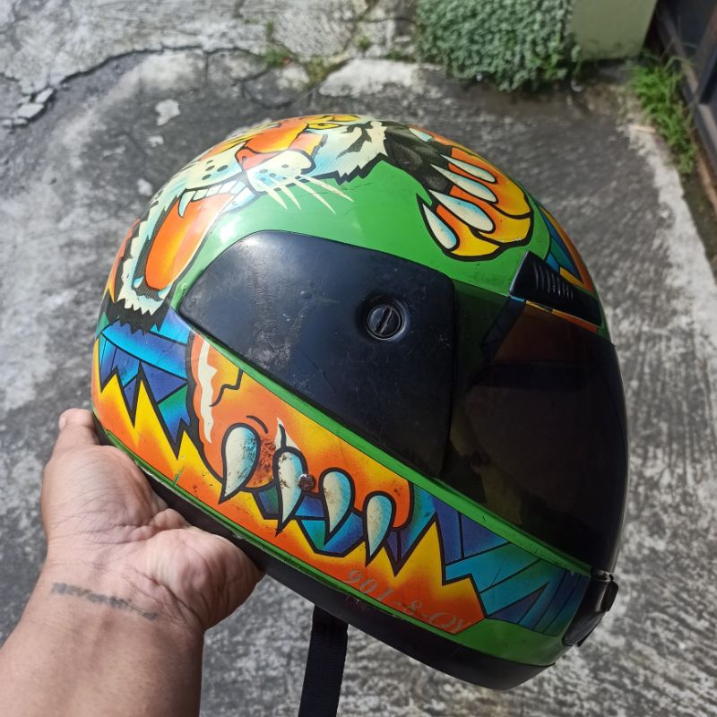 Jual HELM FULLFACE KYT JADUL MOTIF HARIMAU ORIGINAL Shopee Indonesia