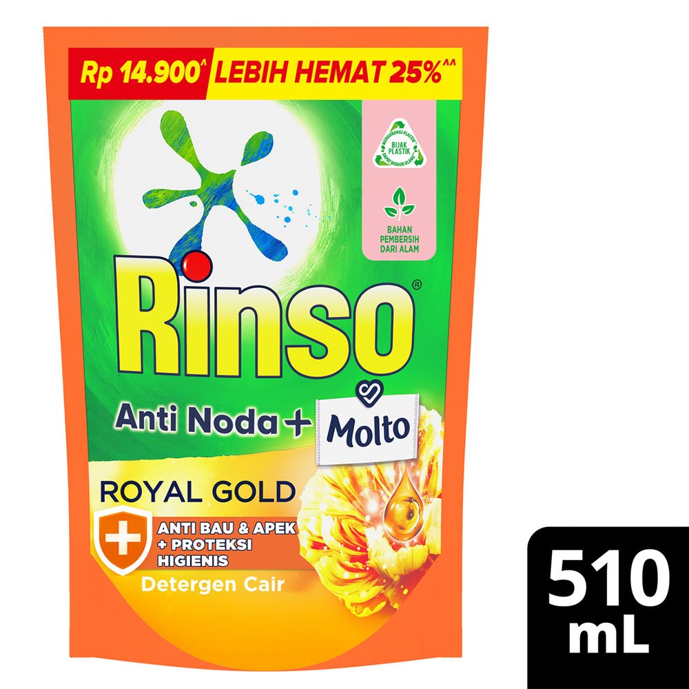 Jual Rinso Molto Deterjen Cair Royal Gold 510mL | Shopee Indonesia