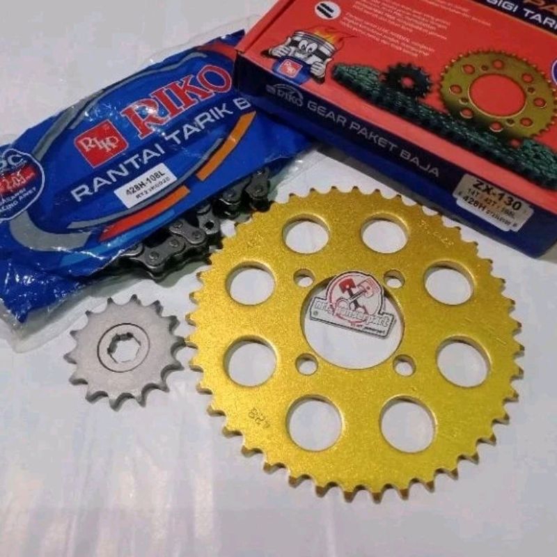 Jual GEARSET RANTE ZX 130/GIR SET PAKET RANTAI KAWASAKI KAZE