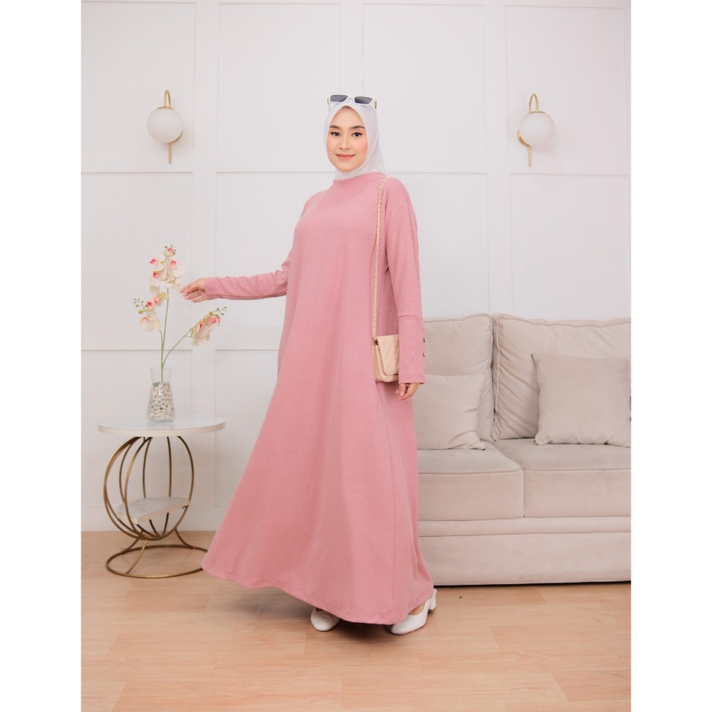 Jual Gamis Inara Batwing Button Knit Premium Kekinian | Shopee Indonesia