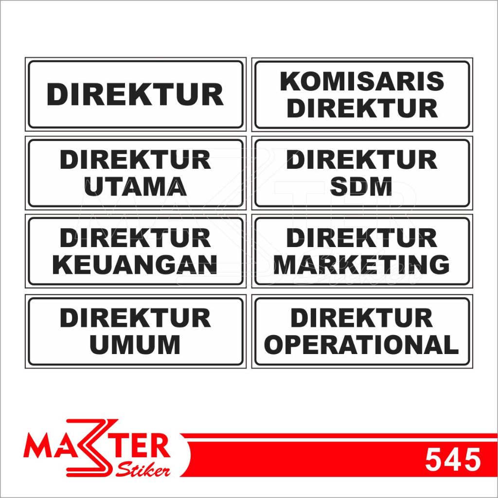 Jual 545 - Stiker Nama Ruangan Direktur di Kantor/Perusahaan, Sticker ...