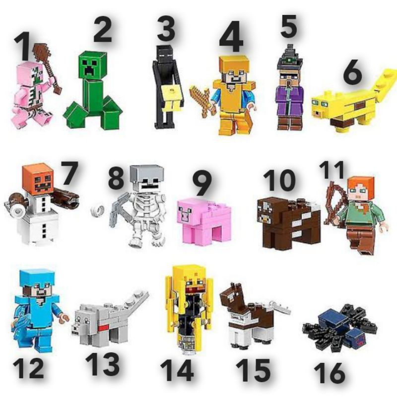 Jual Bricks My World Minecraft Steve Alex Zombie Skeleton Golem