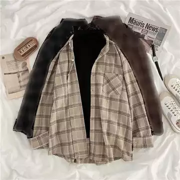 GARANSI ⚡️ Kemeja Flanel Premium DISTRO Lengan Panjang Pria Wanita Motif Kotak Kasual