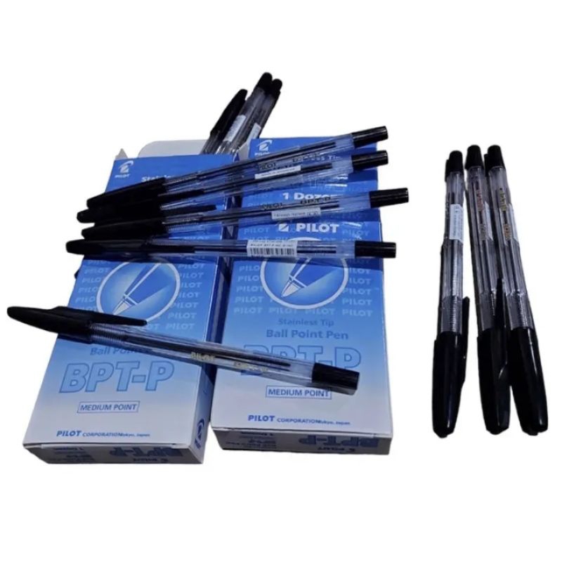 Jual PILOT HITAM BOLPOINT PULPEN TULIS 12 PCS TERMURAH | Shopee Indonesia