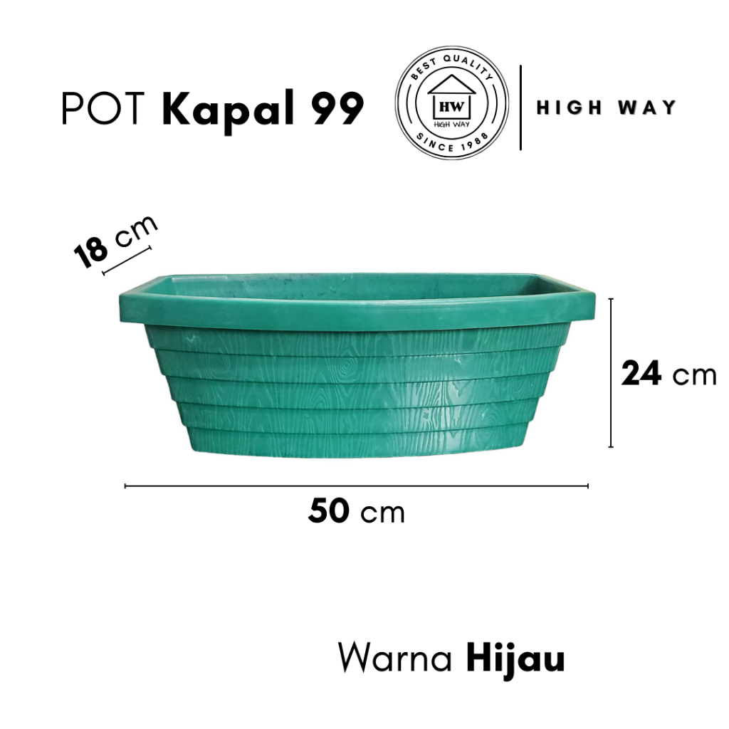 Jual High Way Pot Kapal Segi Panjang Motif Kayu Ukuran Besar Premium Tempat Bibit Tanaman