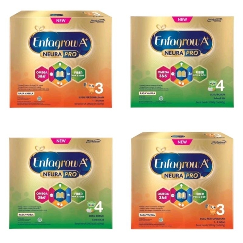 Jual Enfagrow A+ 3 / 4 Vanila 3600 g 3000 g 2400 g 1-3 tahun Neura Pro ...
