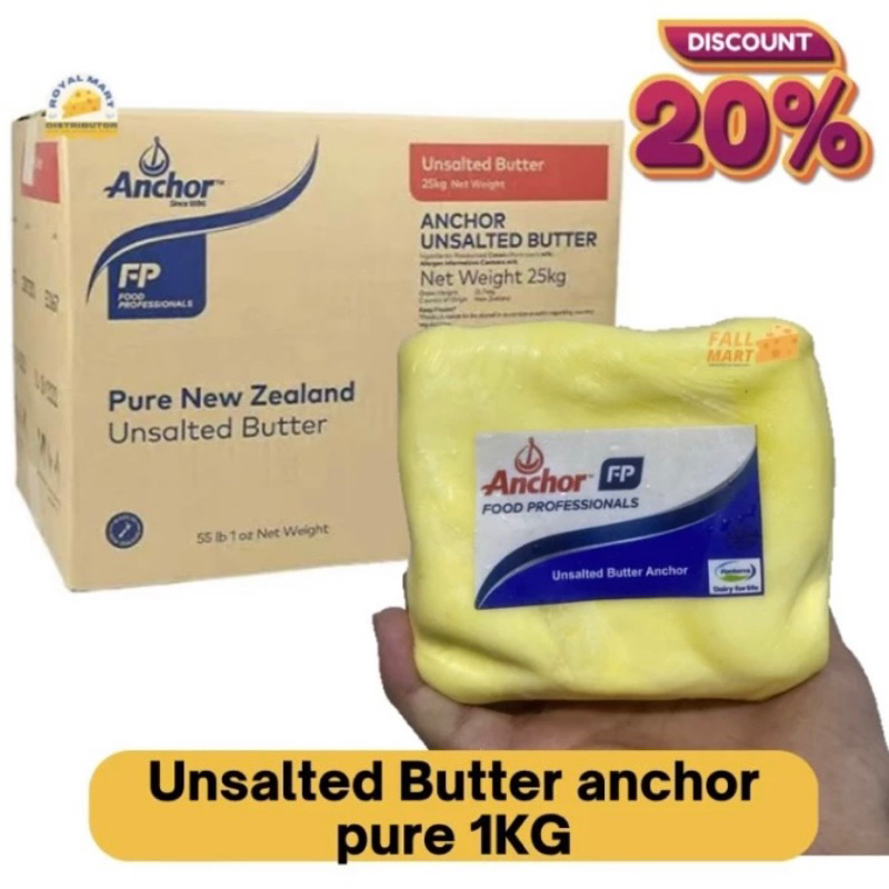 Jual Unsalted Butter Anchor pure 1kg Butter Pure Anchor Unsalted Butter ...