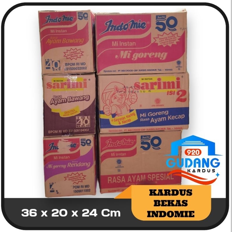 Jual KARDUS BEKAS INDOMIE 36 x 20 x 24 Cm | Shopee Indonesia