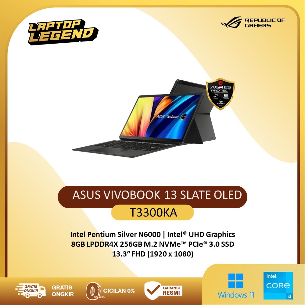 Jual Asus Vivobook 13 Slate Oled T3300ka Touch Pentium N6000 8gb 256gb W11ohs 133fhd Fp 2in1 9991