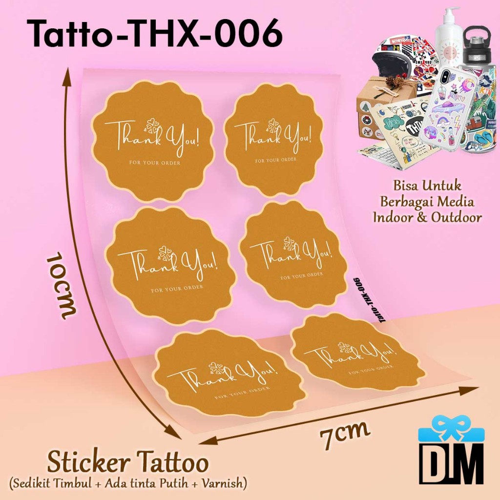 Jual Sticker UV Stiker Tato Tattoo Ucapan Thank you Terima kasih Thx ...